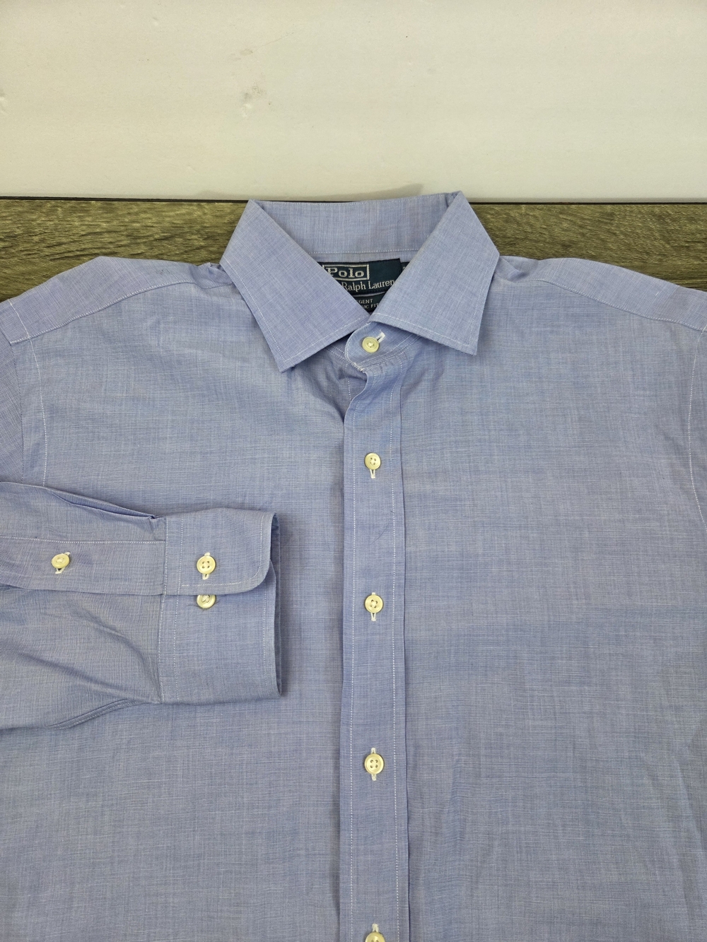 Polo Ralph Lauren Regent Dress Shirt Men's 16.5 - 32/33 Blue Cotton Preppy